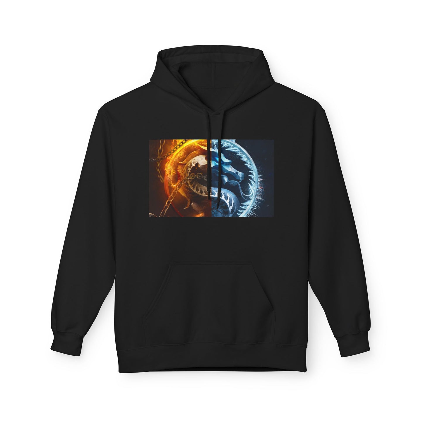 Fire and Ice Hoodie, Unisex Graphic Pullover, Cozy Hoodie Gift, Nature Lover Apparel, Casual Style, Unique Hoodie Design