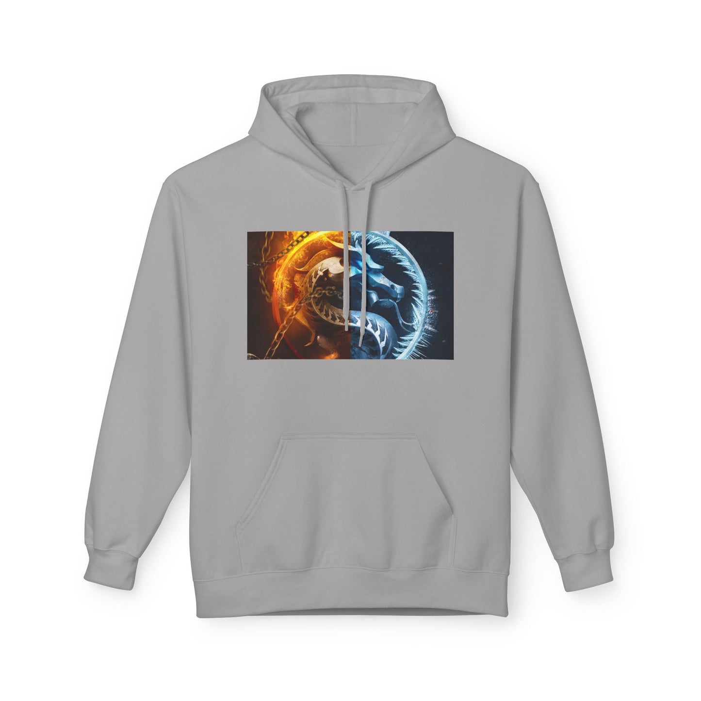 Fire and Ice Hoodie, Unisex Graphic Pullover, Cozy Hoodie Gift, Nature Lover Apparel, Casual Style, Unique Hoodie Design