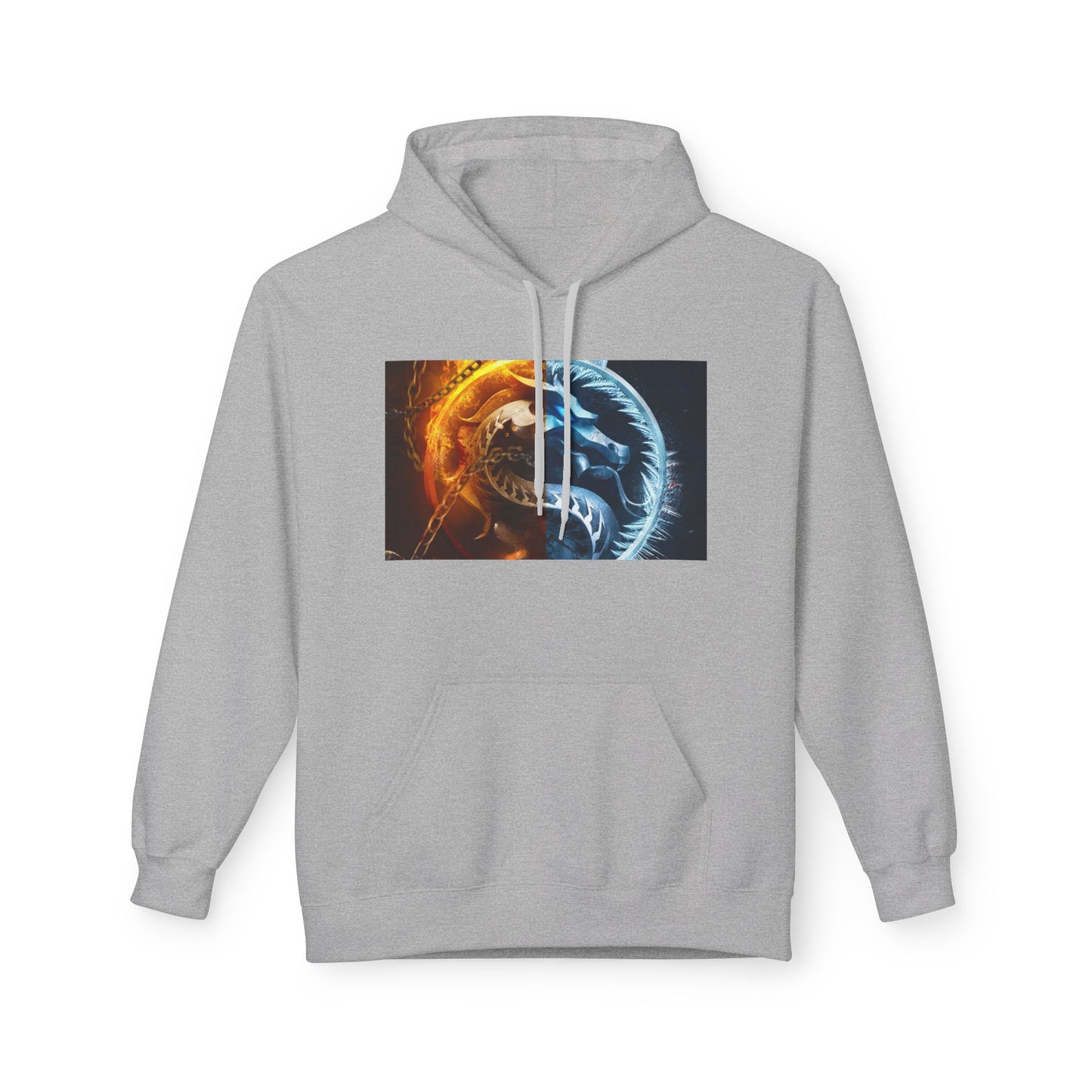 Fire and Ice Hoodie, Unisex Graphic Pullover, Cozy Hoodie Gift, Nature Lover Apparel, Casual Style, Unique Hoodie Design