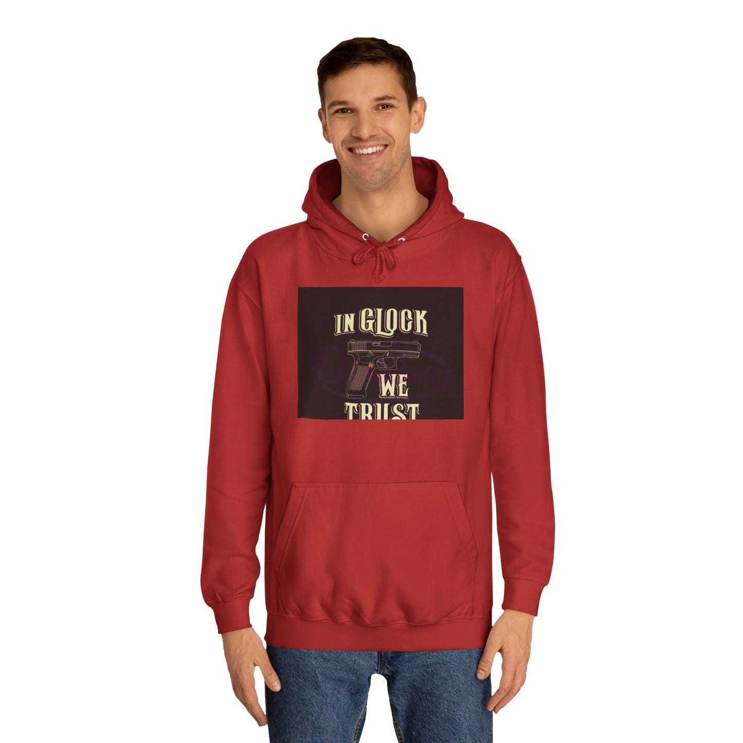 Gun Enthusiast Hoodie - In Glock We Trust | Unisex Sweatshirt for College Students, Gun Lovers, Casual Wear, Gift Idea