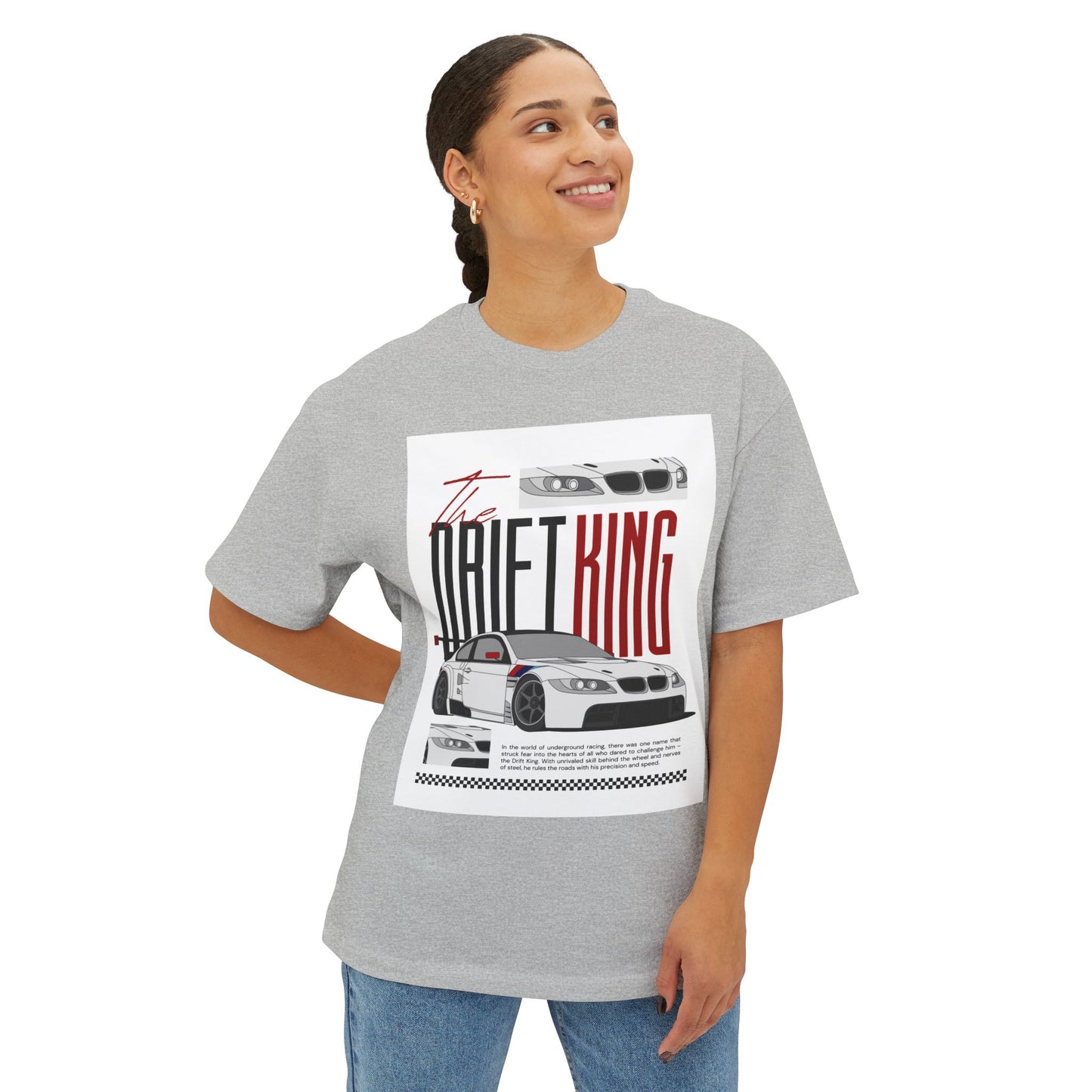 Drift King Graphic Oversized Tee, Casual Streetwear, Car Enthusiast Gift, Summer Outfit