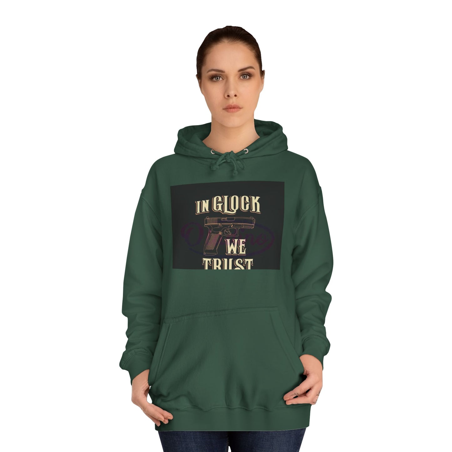 Gun Enthusiast Hoodie - In Glock We Trust | Unisex Sweatshirt for College Students, Gun Lovers, Casual Wear, Gift Idea