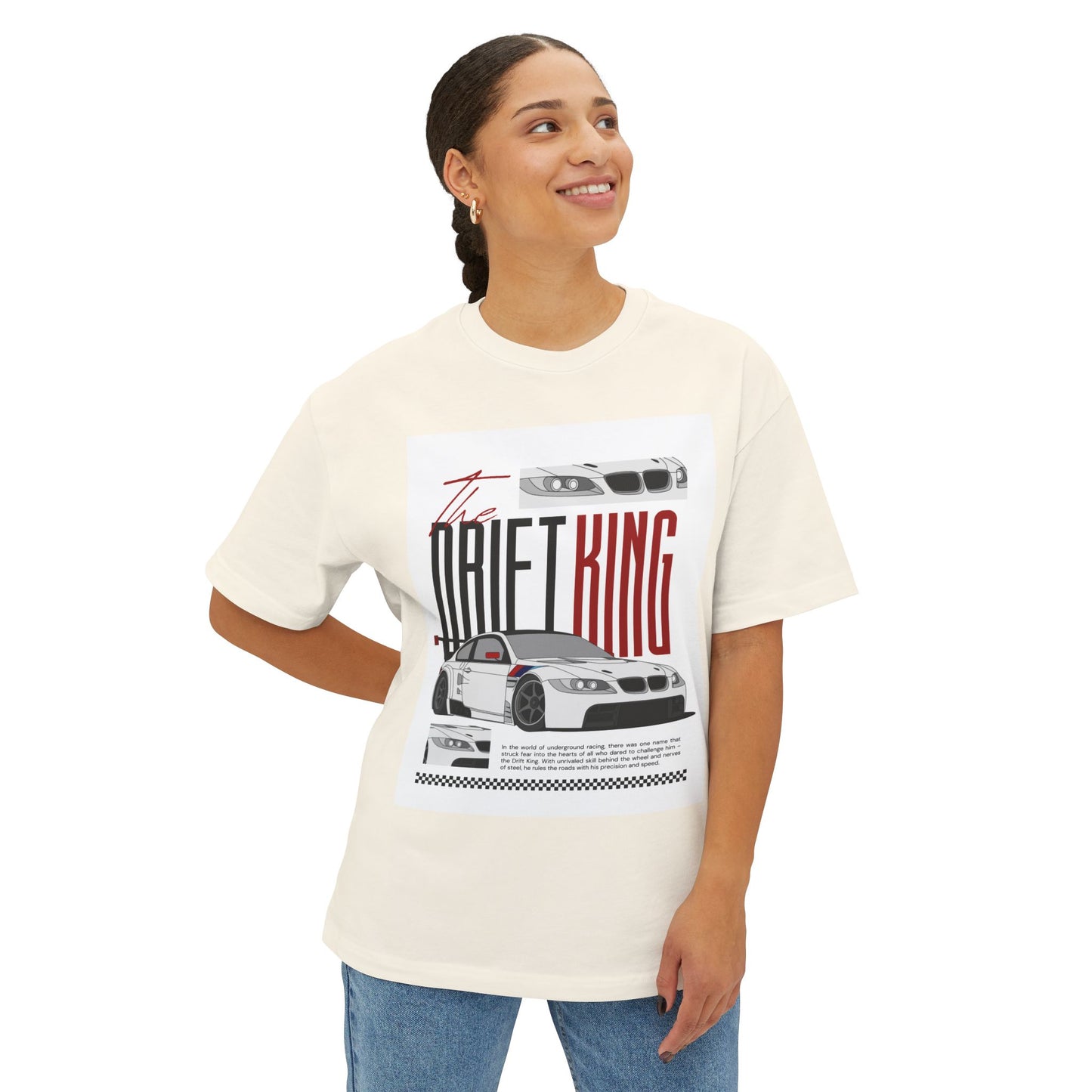 Drift King Graphic Oversized Tee, Casual Streetwear, Car Enthusiast Gift, Summer Outfit