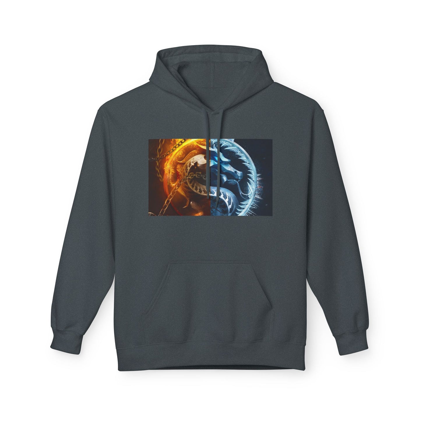 Fire and Ice Hoodie, Unisex Graphic Pullover, Cozy Hoodie Gift, Nature Lover Apparel, Casual Style, Unique Hoodie Design