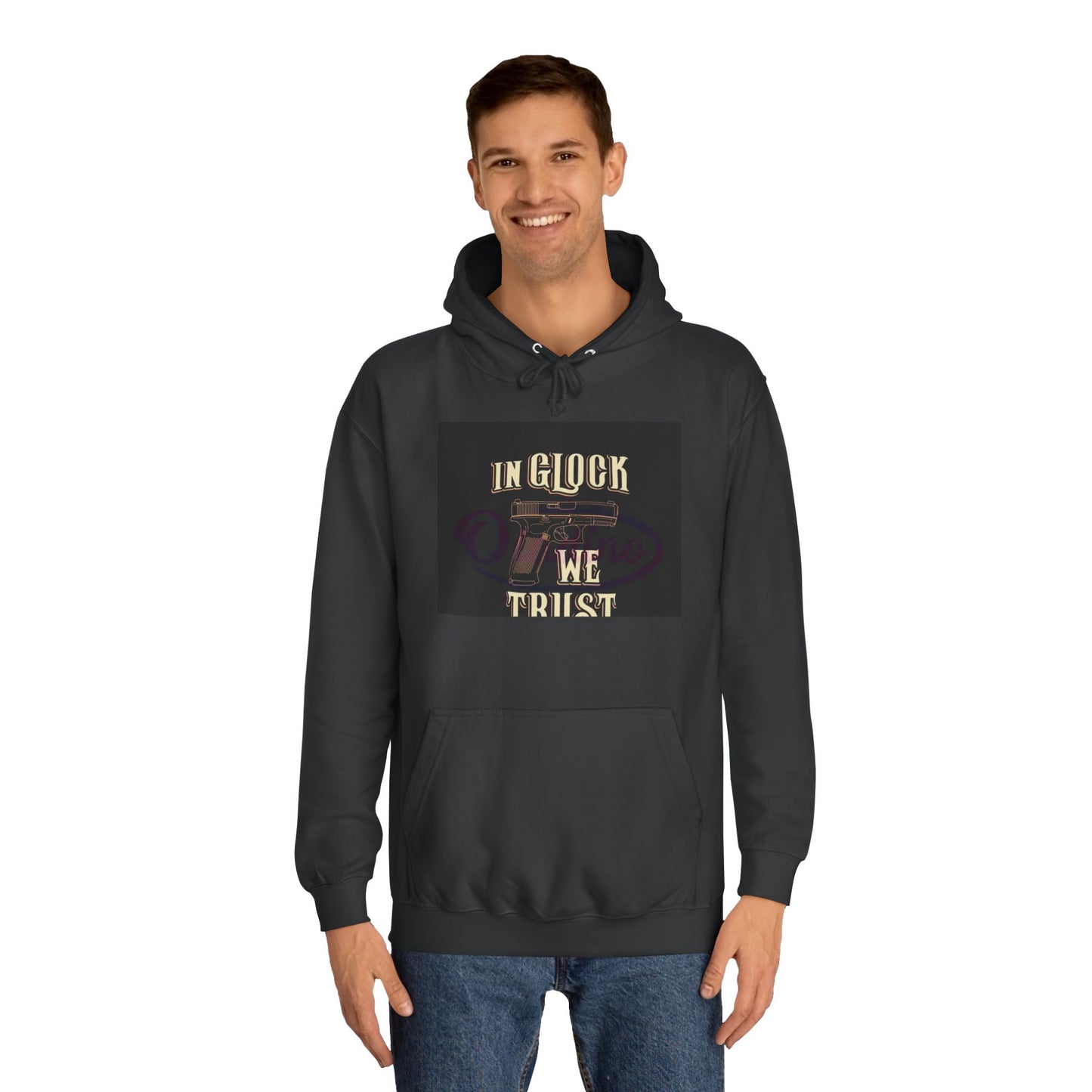 Gun Enthusiast Hoodie - In Glock We Trust | Unisex Sweatshirt for College Students, Gun Lovers, Casual Wear, Gift Idea