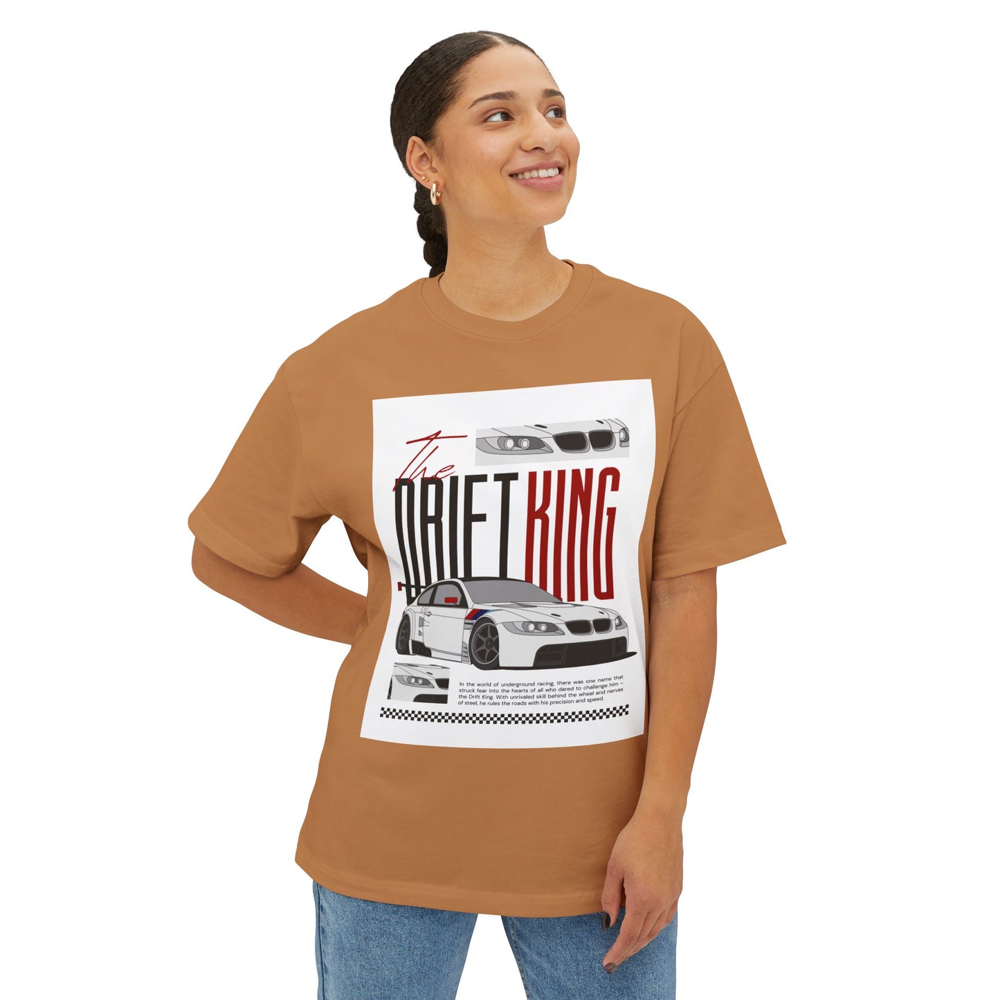Drift King Graphic Oversized Tee, Casual Streetwear, Car Enthusiast Gift, Summer Outfit