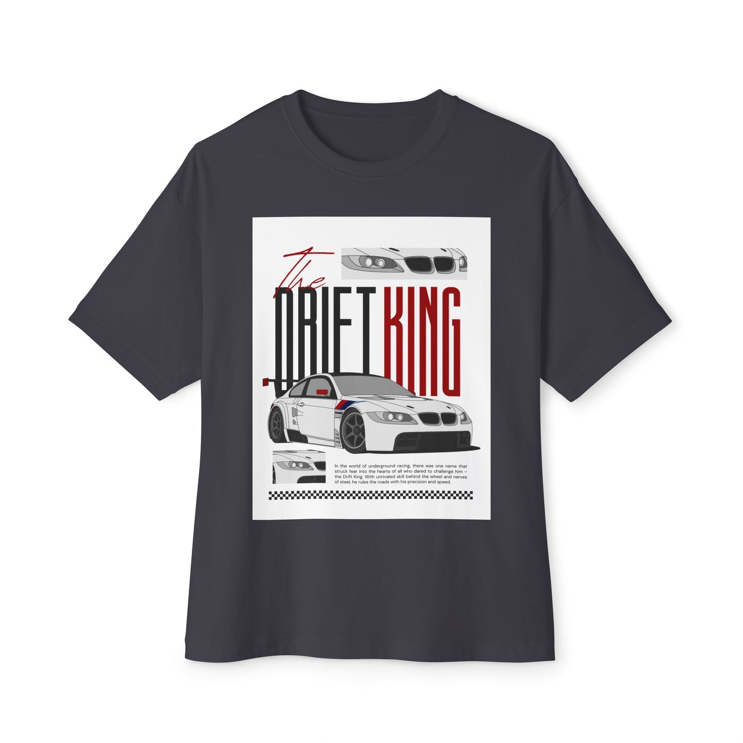 Drift King Graphic Oversized Tee, Casual Streetwear, Car Enthusiast Gift, Summer Outfit
