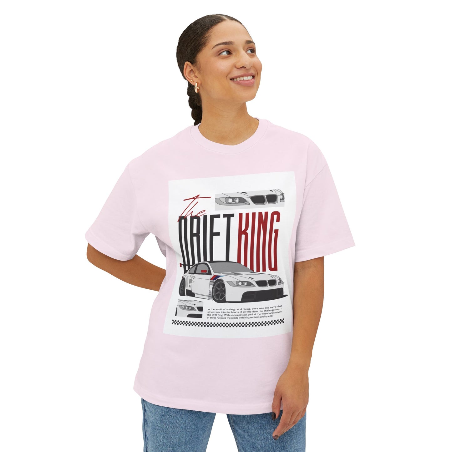 Drift King Graphic Oversized Tee, Casual Streetwear, Car Enthusiast Gift, Summer Outfit