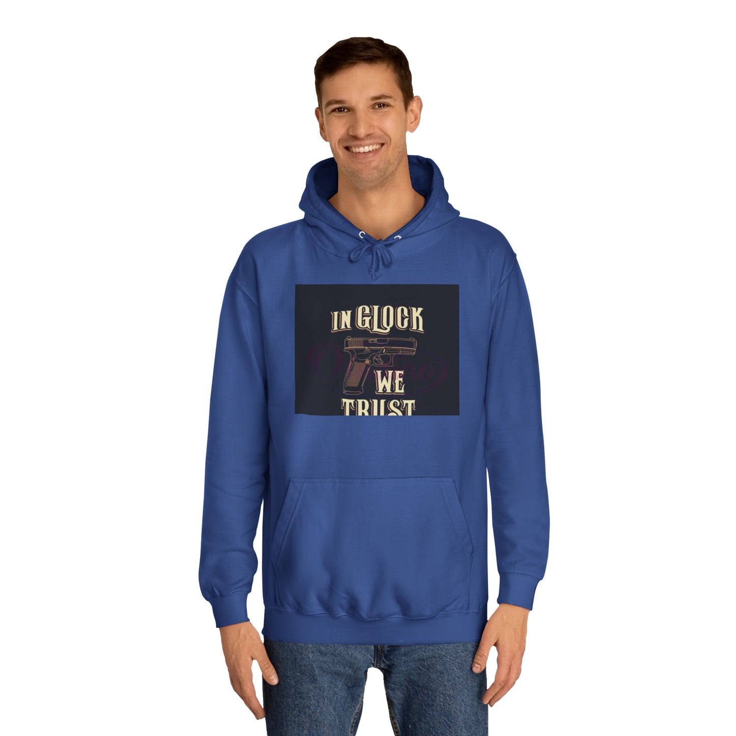 Gun Enthusiast Hoodie - In Glock We Trust | Unisex Sweatshirt for College Students, Gun Lovers, Casual Wear, Gift Idea