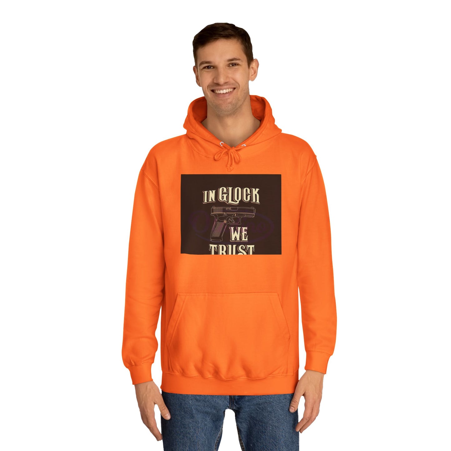 Gun Enthusiast Hoodie - In Glock We Trust | Unisex Sweatshirt for College Students, Gun Lovers, Casual Wear, Gift Idea