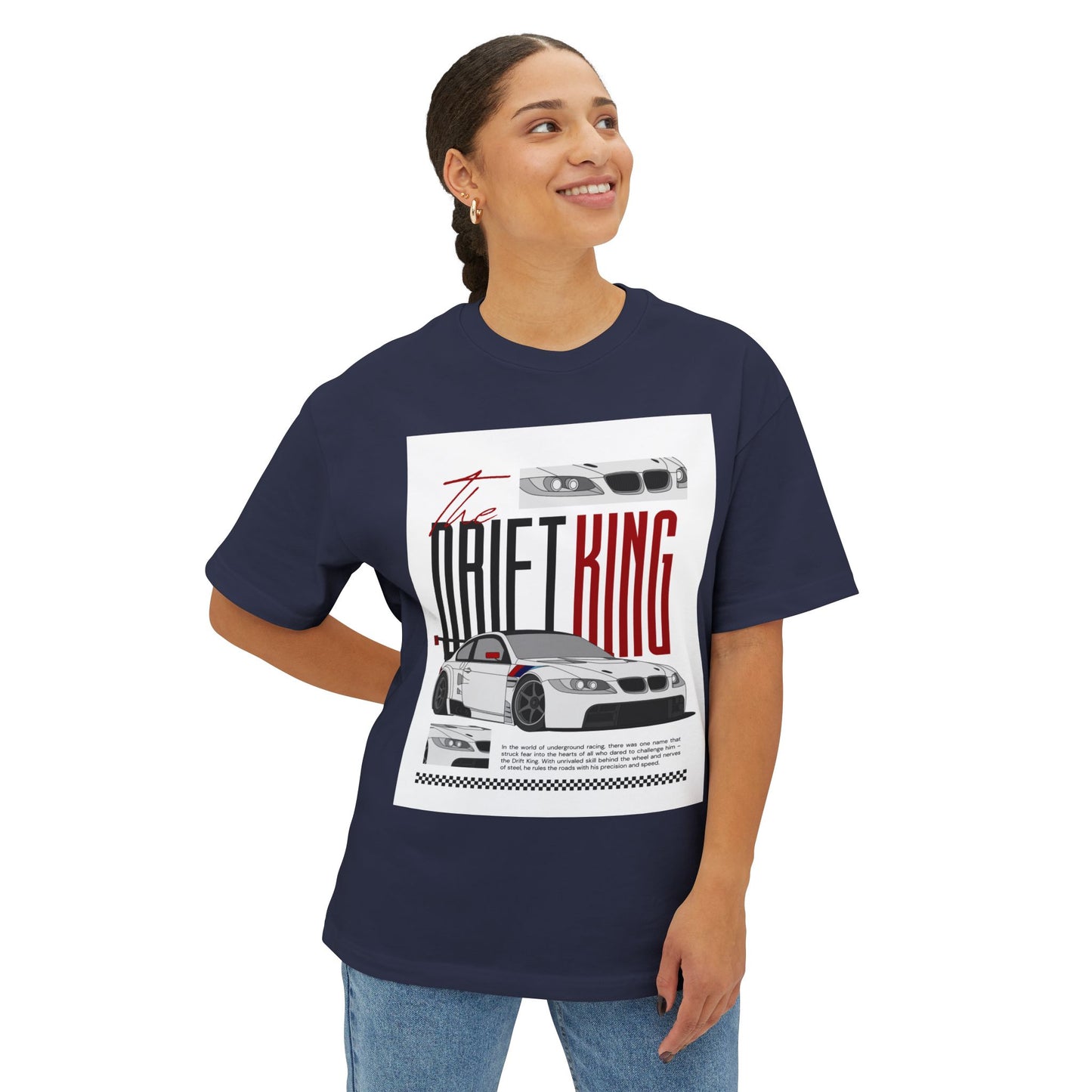 Drift King Graphic Oversized Tee, Casual Streetwear, Car Enthusiast Gift, Summer Outfit