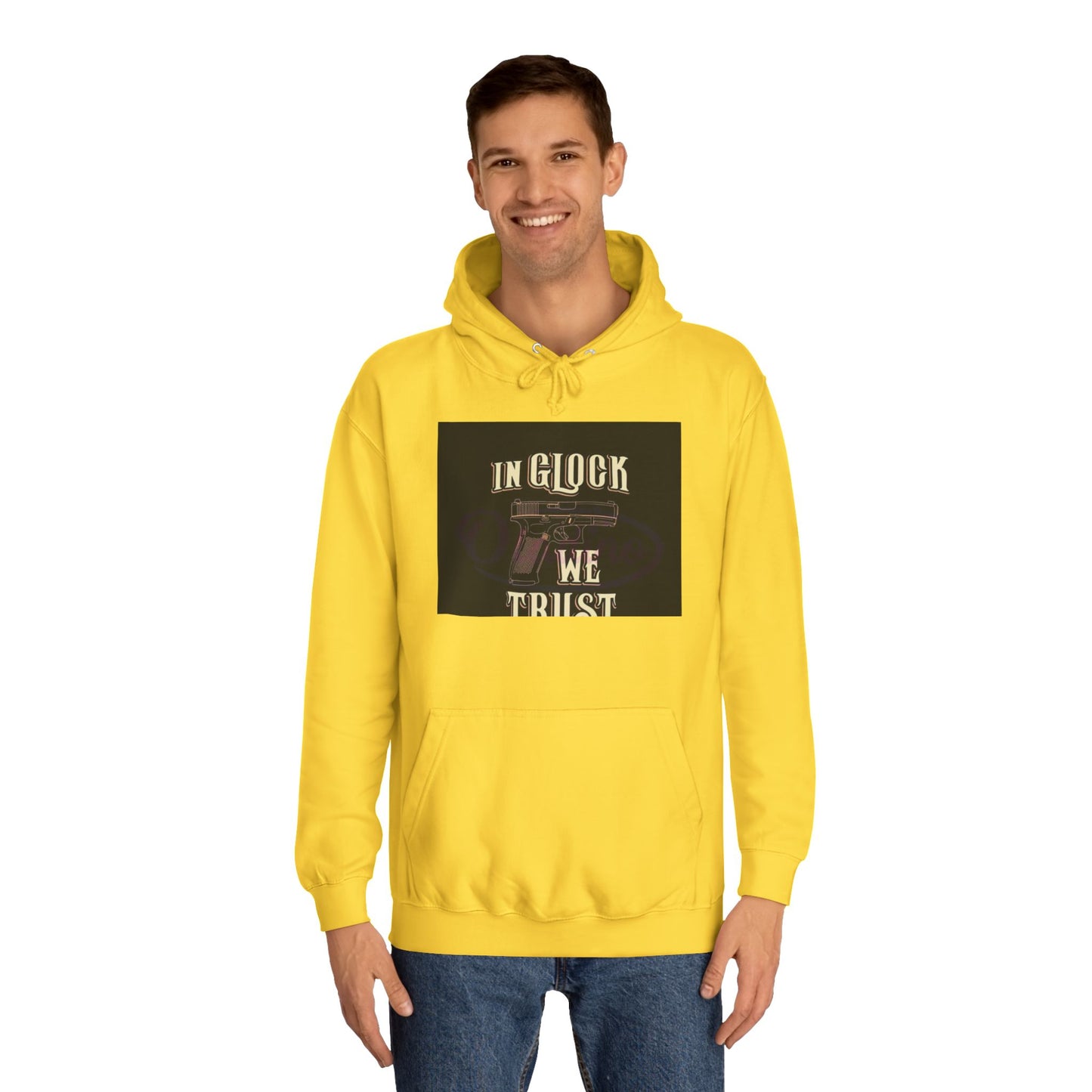 Gun Enthusiast Hoodie - In Glock We Trust | Unisex Sweatshirt for College Students, Gun Lovers, Casual Wear, Gift Idea