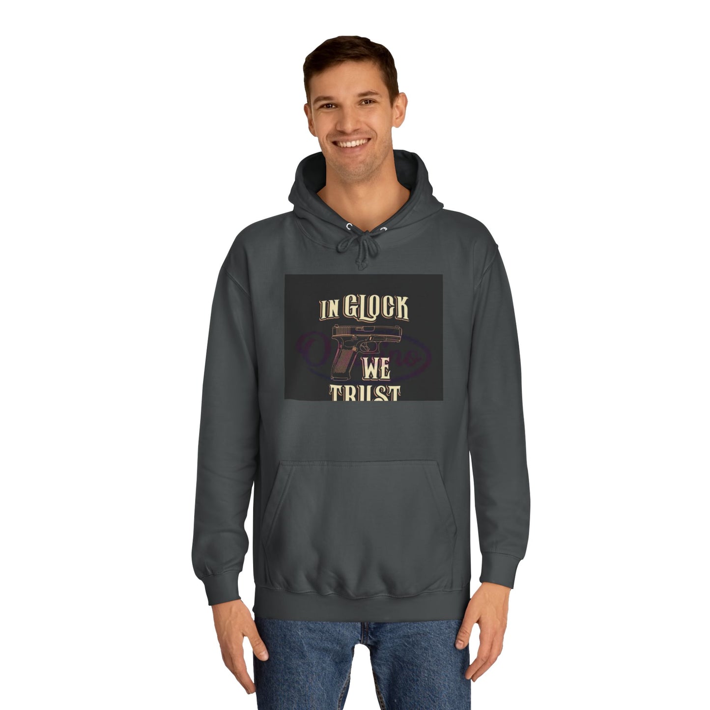 Gun Enthusiast Hoodie - In Glock We Trust | Unisex Sweatshirt for College Students, Gun Lovers, Casual Wear, Gift Idea
