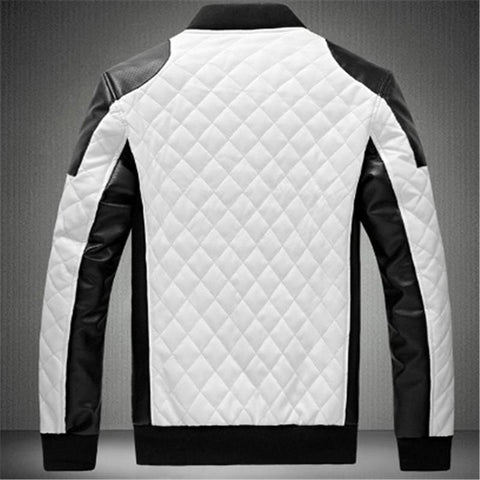 Black And White Leather Coat