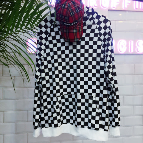 Black and white plaid sweater