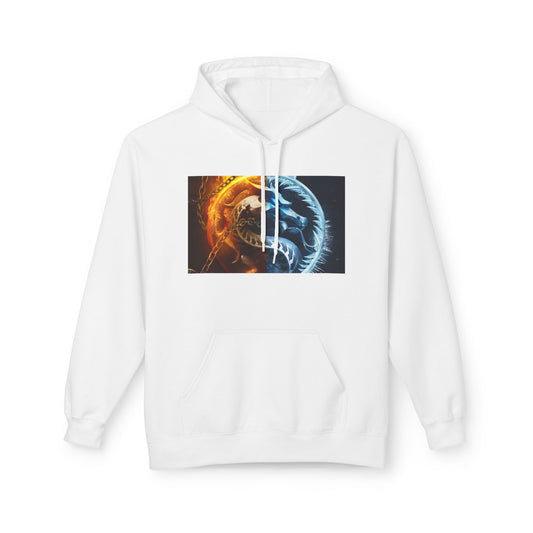 Fire and Ice Hoodie, Unisex Graphic Pullover, Cozy Hoodie Gift, Nature Lover Apparel, Casual Style, Unique Hoodie Design