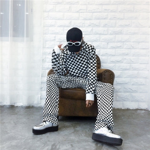 Black and white plaid sweater