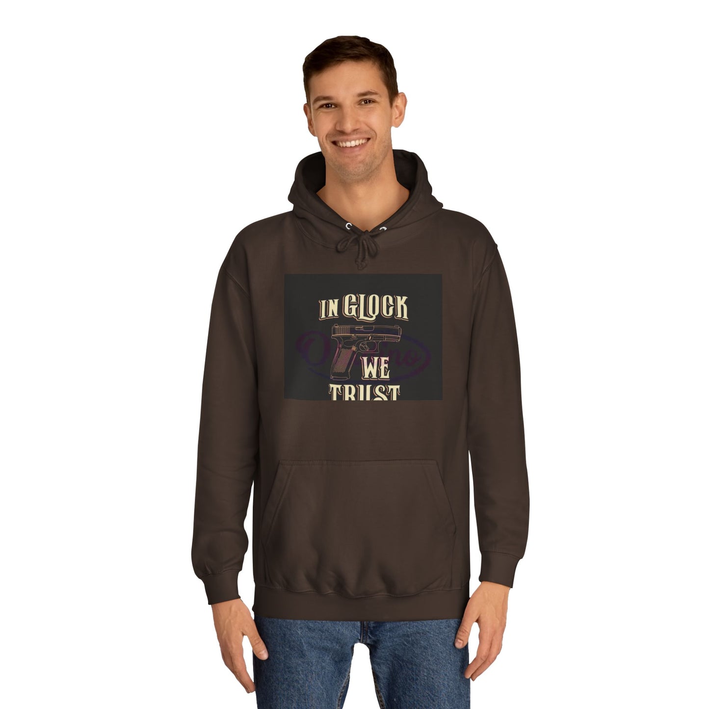 Gun Enthusiast Hoodie - In Glock We Trust | Unisex Sweatshirt for College Students, Gun Lovers, Casual Wear, Gift Idea