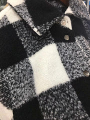 Black and white checkered shirt coat