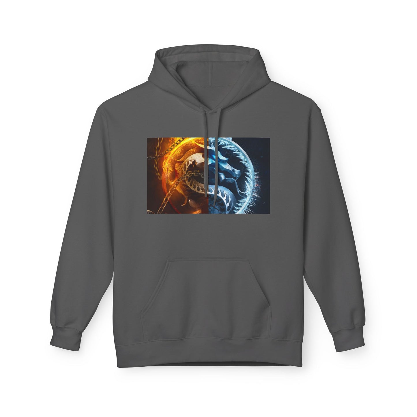 Fire and Ice Hoodie, Unisex Graphic Pullover, Cozy Hoodie Gift, Nature Lover Apparel, Casual Style, Unique Hoodie Design