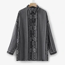 Black&White Structure Long Sleeve Shirt