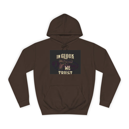Gun Enthusiast Hoodie - In Glock We Trust | Unisex Sweatshirt for College Students, Gun Lovers, Casual Wear, Gift Idea
