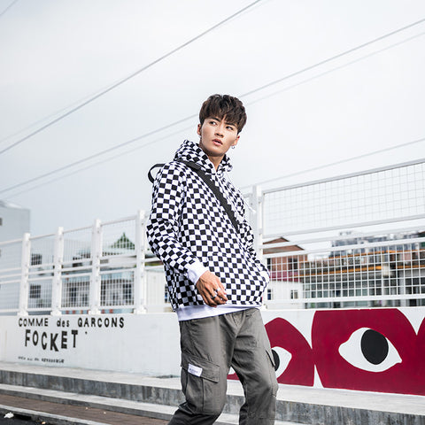 Black and white plaid sweater