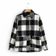 Black and white checkered shirt coat