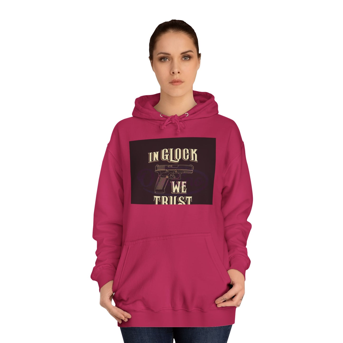 Gun Enthusiast Hoodie - In Glock We Trust | Unisex Sweatshirt for College Students, Gun Lovers, Casual Wear, Gift Idea