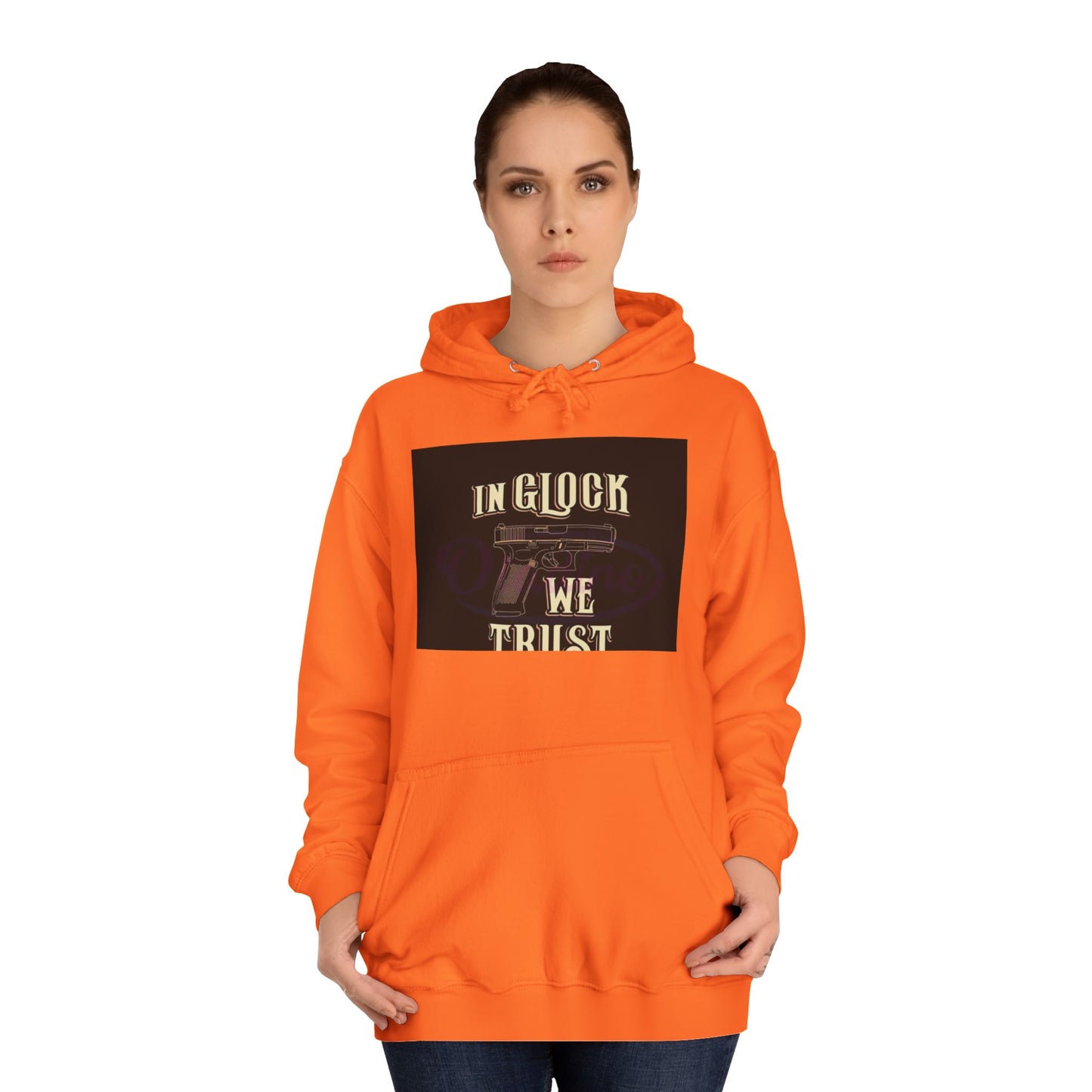 Gun Enthusiast Hoodie - In Glock We Trust | Unisex Sweatshirt for College Students, Gun Lovers, Casual Wear, Gift Idea