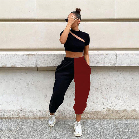 Women's Black And White Sweatpants
