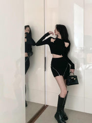 Black And White Panelled Quilted Oversized Leather Jacket