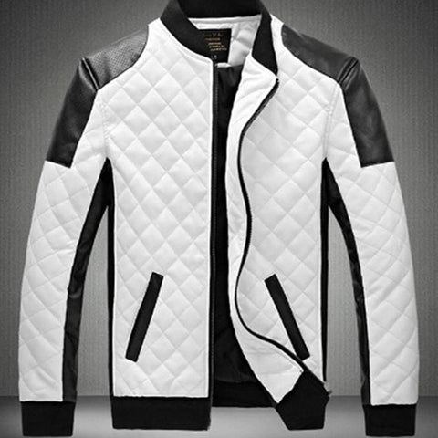Black And White Leather Coat
