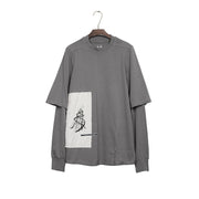 Dark Patch Slogan Two-piece Set Double-layer Hoodie