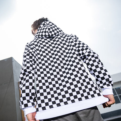 Black and white plaid sweater