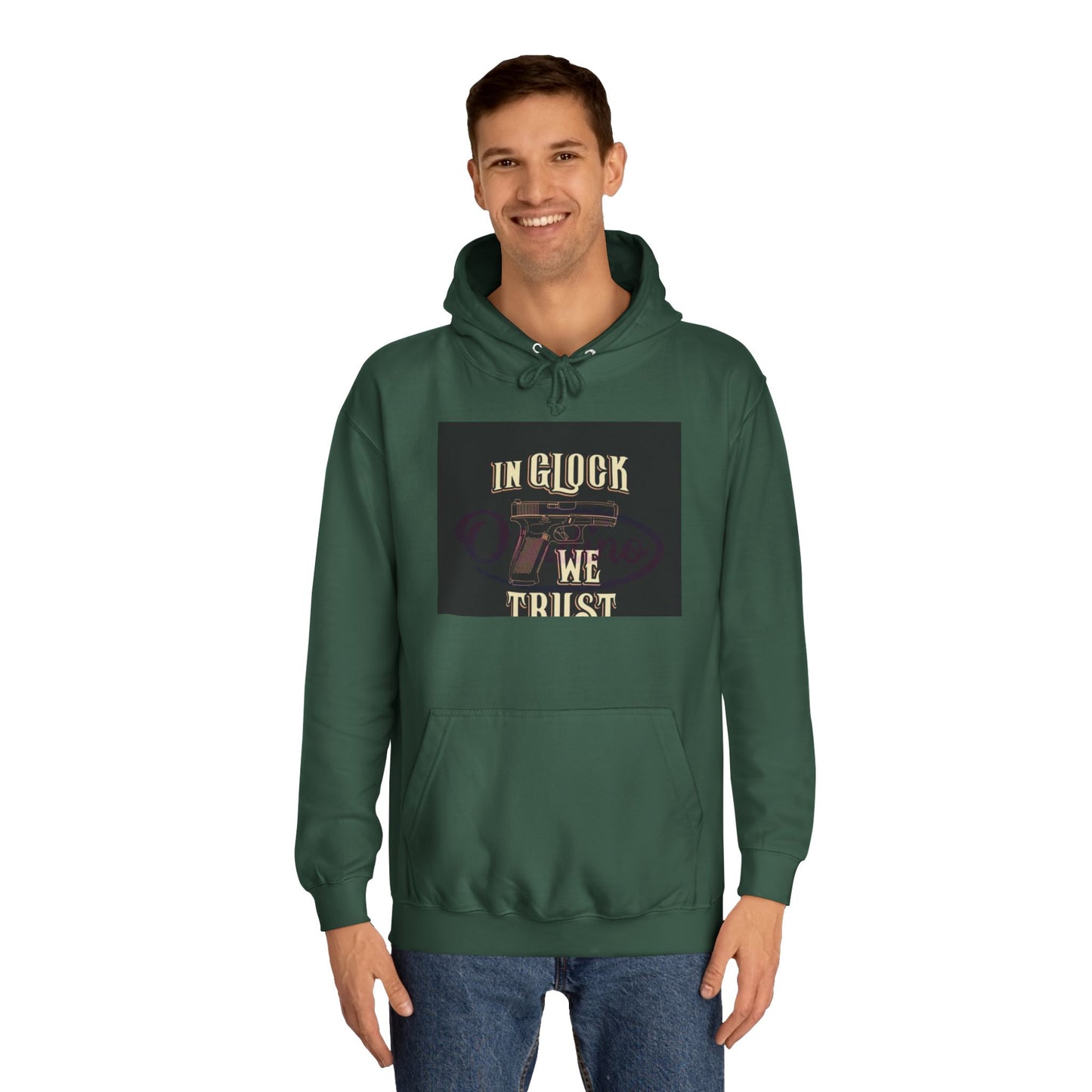 Gun Enthusiast Hoodie - In Glock We Trust | Unisex Sweatshirt for College Students, Gun Lovers, Casual Wear, Gift Idea