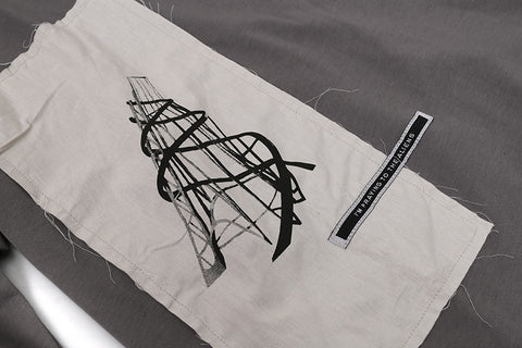 Dark Patch Slogan Two-piece Set Double-layer Hoodie