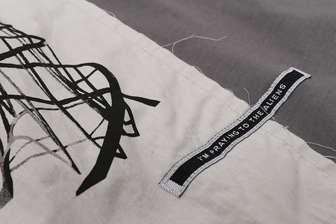 Dark Patch Slogan Two-piece Set Double-layer Hoodie